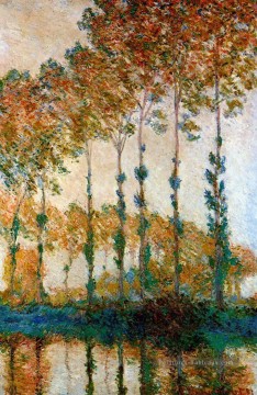 Peupliers sur les rives de la rivière Epte à l’automne Claude Monet Peinture à l'huile